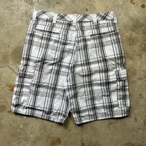 Vintage Y2K Wrangler Striped Skater Baggy Cargo Shorts Size 34